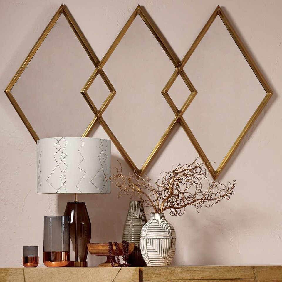 Overlapping Diamonds Mirror west elm United Kingdom